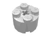 Brick Round 2 x 2 with Axle Hole / Chrome Silver