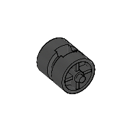 Lego Wheel Centre Wide with Stub Axles [Tricycle] / Black
