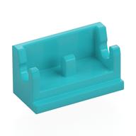 Lego Hinge Brick 1 x 2 Base / Medium Azure