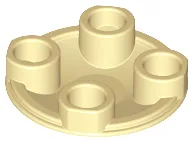 Plate Round 2 x 2 with Rounded Bottom [Boat Stud] / Tan