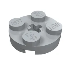 Plate Round 2 x 2 with Axle Hole Type 1 (+ Opening) / Light Bluish Gray