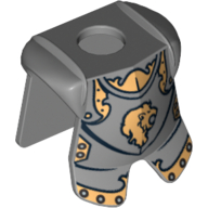 Lego Minifig Neckwear Armor Breastplate with Leg Protection, Kingdoms Lion Head Print / Pearl Light Gray