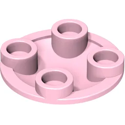 Plate Round 2 x 2 with Rounded Bottom [Boat Stud] / Bright Pink