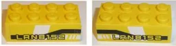 Brick 2 x 4 with 'LAN8152' on Black and White Pattern on Both Sides (Stickers) - Set 8152