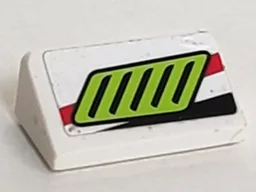Slope 30 1 x 2 x 2/3 with Lime Air Intake Pattern Model Left (Sticker) - Set 8899