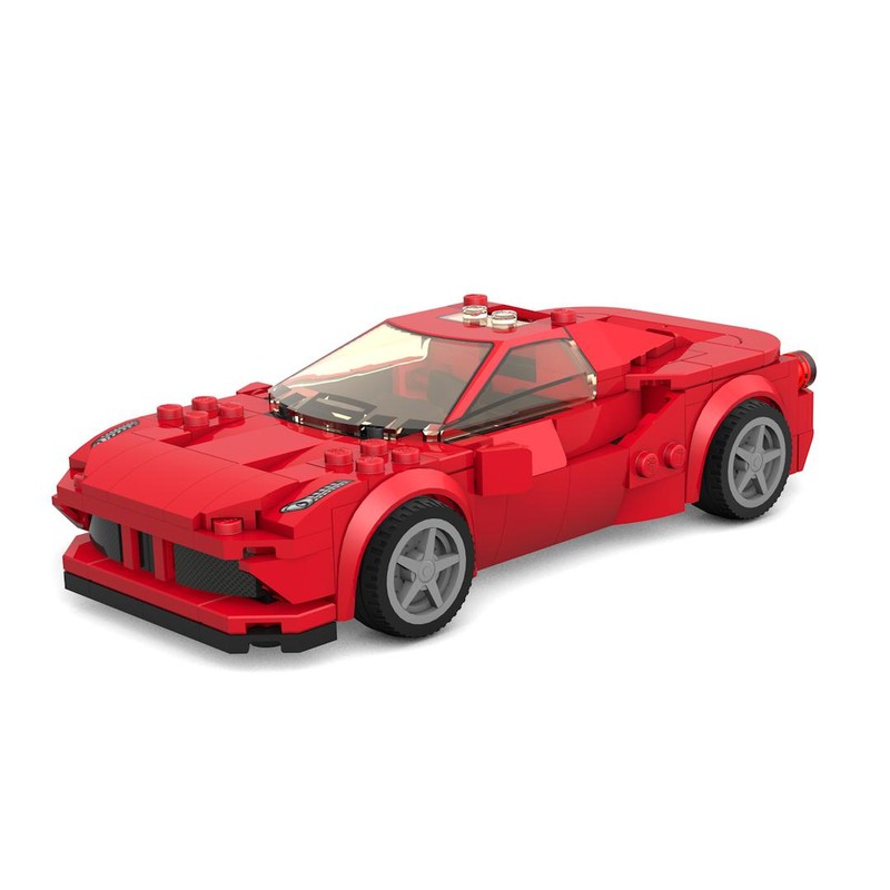 Lego Ferrari 488 GTB in 8 stud wide style