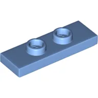 Plate Special 1 x 3 with 2 Studs with Groove and Inside Stud Holder (Jumper) / Medium Blue