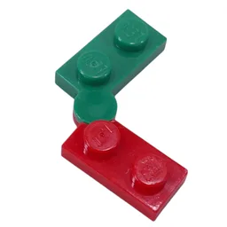 Hinge Plate 1 x 4 Swivel Top / Base - Solid Clip [Complete Assembly] - Green Top / Red