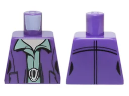 Torso SW Female Outline Dark Purple Vest over Sand Green Shirt with Collar with Silver Belt Buckle Pattern / Dark Purple