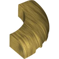 Brick Round Corner 5 x 5 x 1 Curved, Bottom Cut Outs, No Studs, 7 Bottom Tubes / Pearl Gold