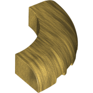 Lego Brick Round Corner 5 x 5 x 1 Curved, Bottom Cut Outs, No Studs, 7 Bottom Tubes / Pearl Gold