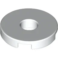 Tile Special Round 2 x 2 with Hole / White