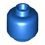 Minifig Head [Plain] [Hollow Stud] / Blue