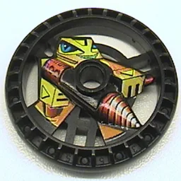 Technic Disc 5 x 5 Notched, Driller Print / Black