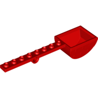 Lego Launcher, with 1 x 8 Plate with Pin Hole and Bucket (Catapult) / Red