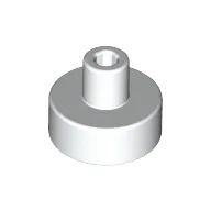 Tile Special Round 1 x 1 with Hollow Bar / White