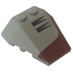 Brick Wedged, Sloped 4 x 4 Triple, Stud Notches with Left Vents Print / Light Bluish Gray