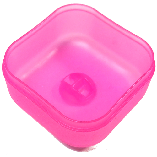 Lego Clikits Container Box, Bottom, Square with 1 Hole / Trans-Light Royal Blue