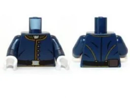Torso The Lone Ranger Cavalry Uniform, 5 Buttons, Belt Pattern / Dark Blue Arms / White Hands