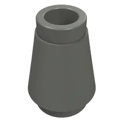Cone 1 x 1 [Top Groove] / Dark Bluish Gray