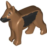 Animal, Dog, Alsatian / German Shepherd (Police Dog) with Black Eyes, Nose and Fur Print / Medium Nougat