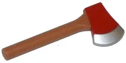 Weapon Axe with Red Head and Silver Blade