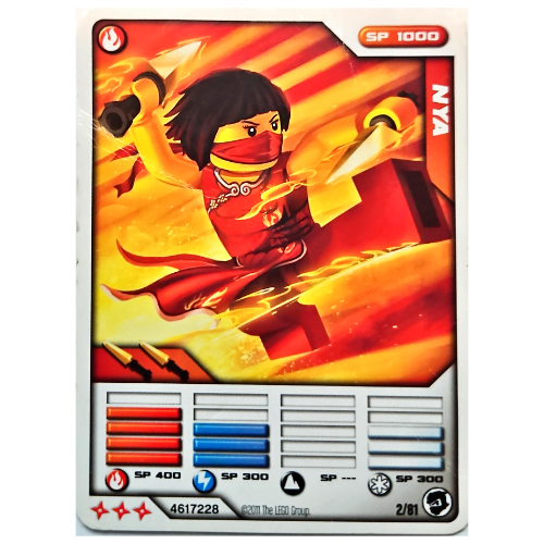Lego Trading Card, Ninjago Deck #1: 2 - Nya - International Version / [No Color/Any Color]