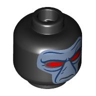 Lego Minifig Head Cad Bane, Sand Blue Face, Dark Blue Lines, Red Eyes
