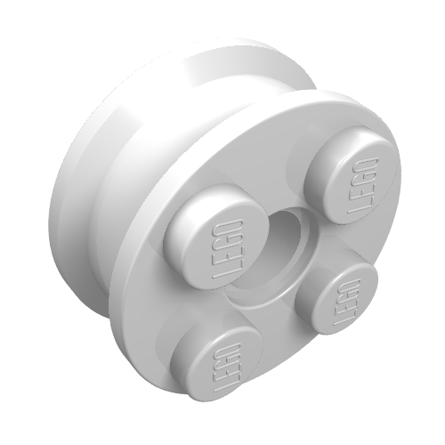 Lego Wheel Freestyle with 2 x 2 Studs and Pin Hole / White