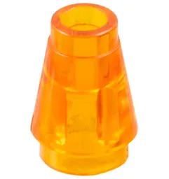 Cone 1 x 1 [Top Groove] / Trans-Orange