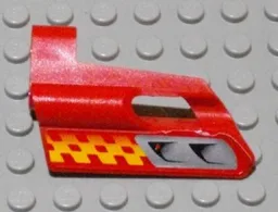 Technic, Panel Fairing #24 Small Short, Small Hole, Side B with Air Vents and Orange Checkered Racing Pattern (Sticker) - Set 8650