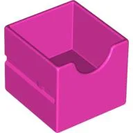 Duplo Drawer 2 x 2 with Semicircle Cutout / Dark Pink