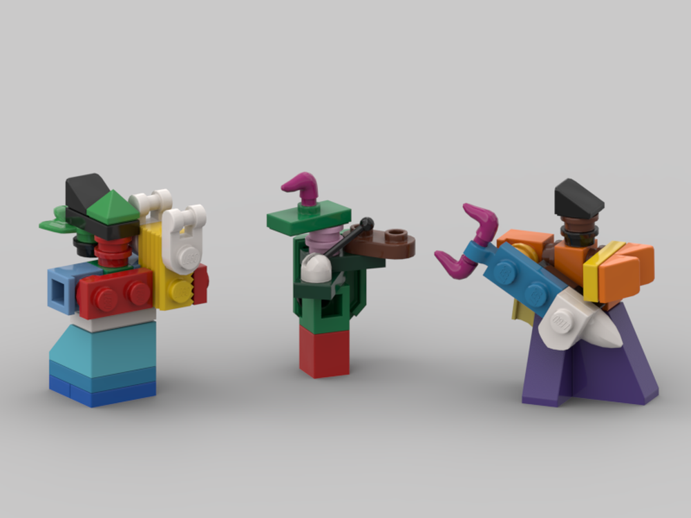 Lego Fantasy RPG - bards - lyre, violin, glam