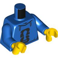 Lego Torso, Hoody, 'FIFA', Trophy on Black Background print, Blue Arms, Yellow Hands / Blue
