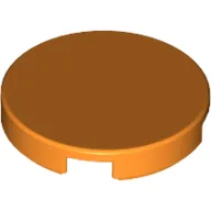 Tile Round 2 x 2 with Bottom Stud Holder / Orange