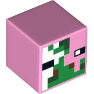 Minifig Head Special, Cube with Zombie Pigman Face Print