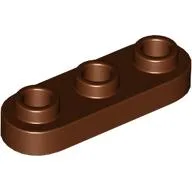 Plate Special 1 x 3 Rounded with 3 Open Studs / Reddish Brown
