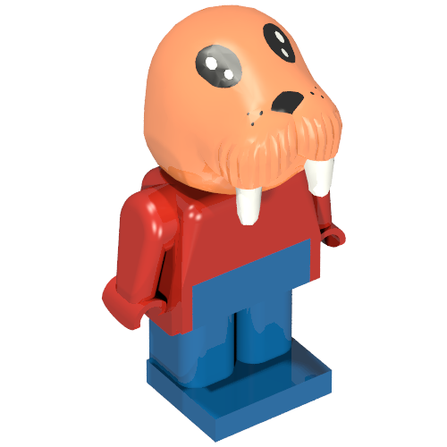 Lego Fabuland Figure Walrus 1 (William) / Red