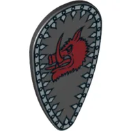 Shield Ovoid with Boar Head and Silver Border Print