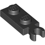 Plate Special 1 x 2 with Clip Vertical on End / Black