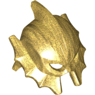 Lego Helmet with Fish Fins on Sides and Top / Pearl Gold