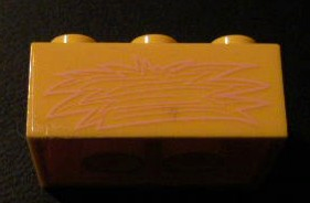 Lego Brick 2 x 3 with Light Pink Hay Bale Pattern on Both Sides (Stickers) - Set 5941