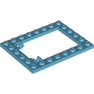 Lego Plate Special 6 x 8 Trap Door Frame Horizontal [Long Pin Holders] / Medium Azure