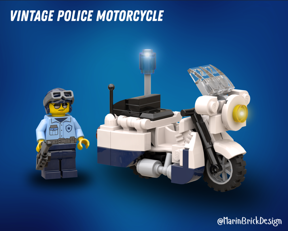 LEGO Police Vintage Motorcycle - LEGO Legacy of the Dark Knight Moc DC Gotham