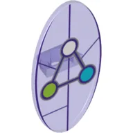Shield Ovoid with Grip and Dimensions Keystone Symbol with White, Lime and Medium Azure Circles Print / Trans-Purple