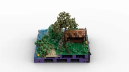A3 - Landscape with trees and sheep shelter for my medieval castle