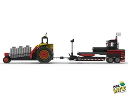 Pulling tractor with sled
