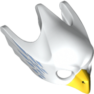 Lego Mask Bird (Eagle) with Yellow Beak and Medium Blue Feathers Print / White