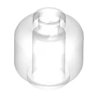 Minifig Head [Plain] [Vented Stud - 2 Holes] / Trans-Clear