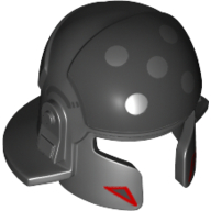 Lego Helmet Imperial Agent with Cheek and Neck Protection with Flat Silver and Red Triangles Print (Agent Kallus) / Black